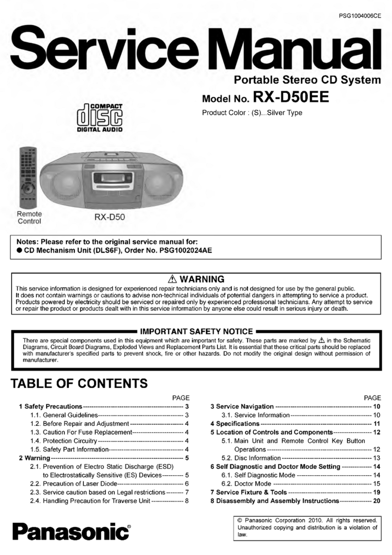 Panasonic RX-D50EE Service manual
