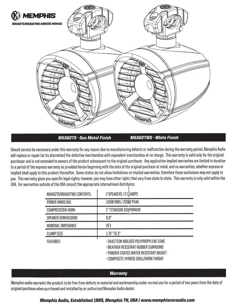 Memphis MXA62TS owner's manual