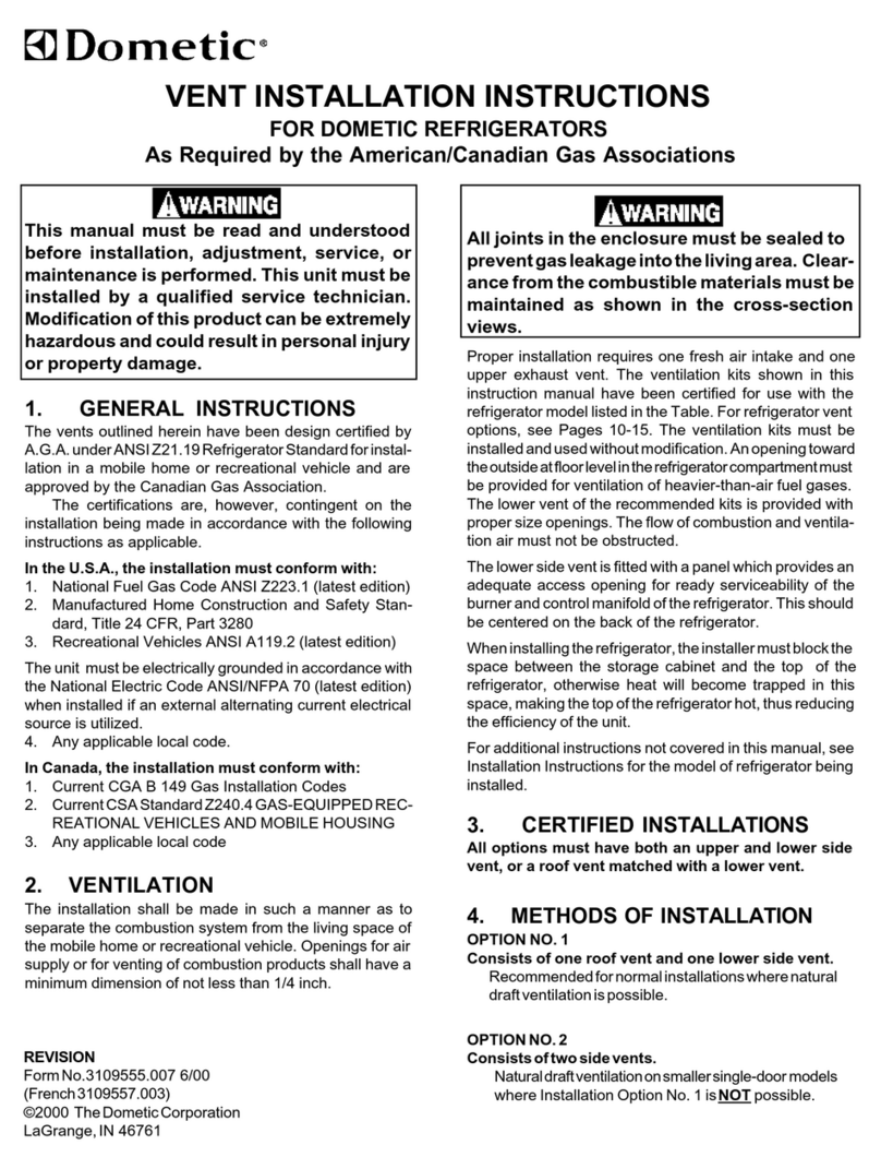Dometic RM1282 installation instructions Dometic RM1282 installation instructions