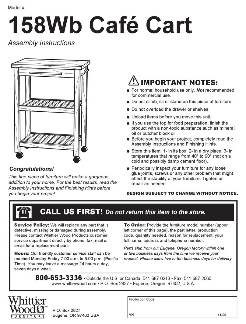 Whittier Wood Furniture 158Wb Assembly instructions