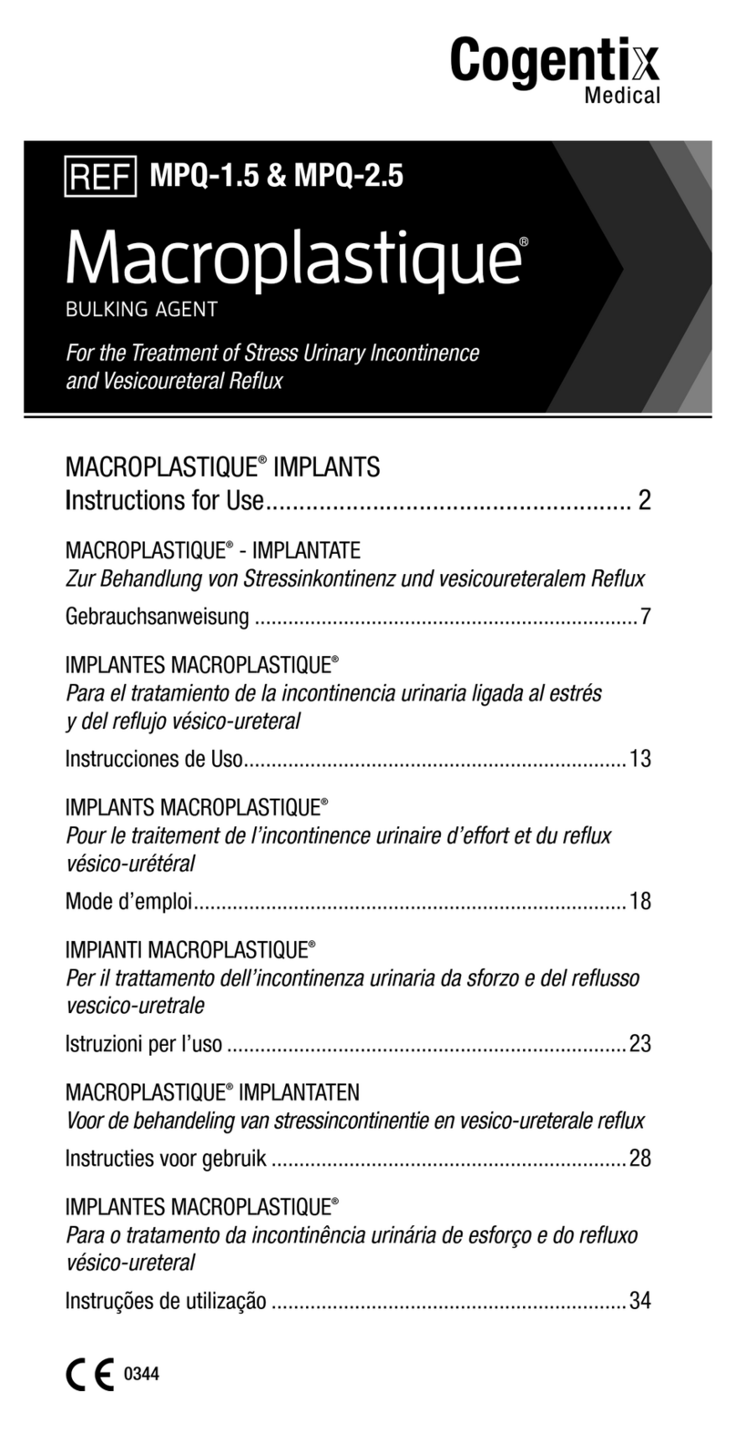 Cogentix Medical Macroplastique Instructions for use Cogentix Medical Macroplastique Instructions for use