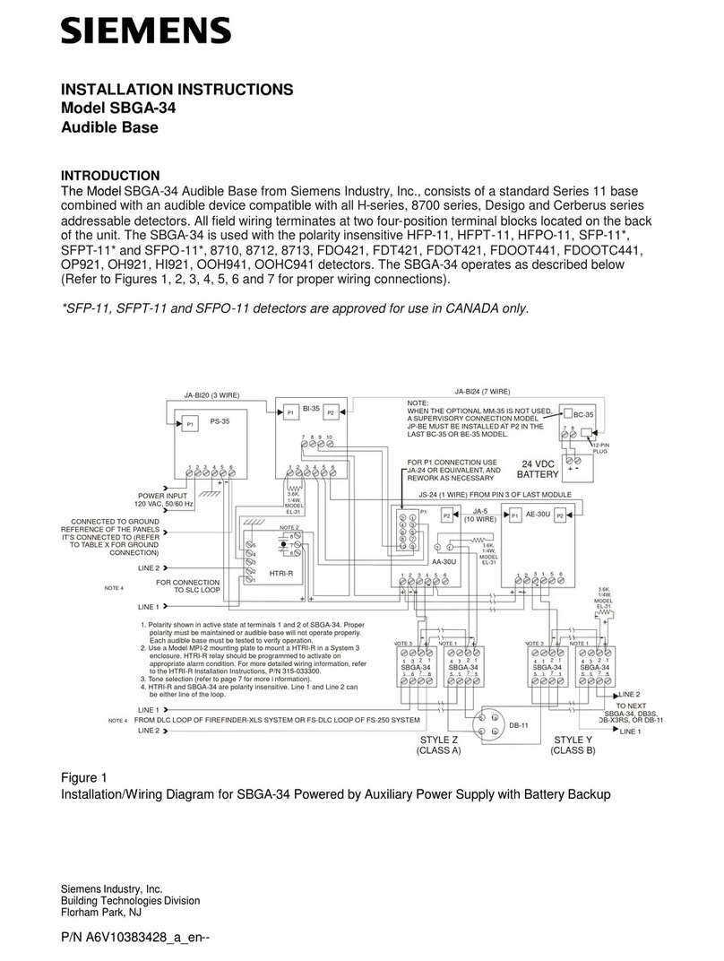 Siemens SBGA-34 installation instructions Siemens SBGA-34 installation instructions