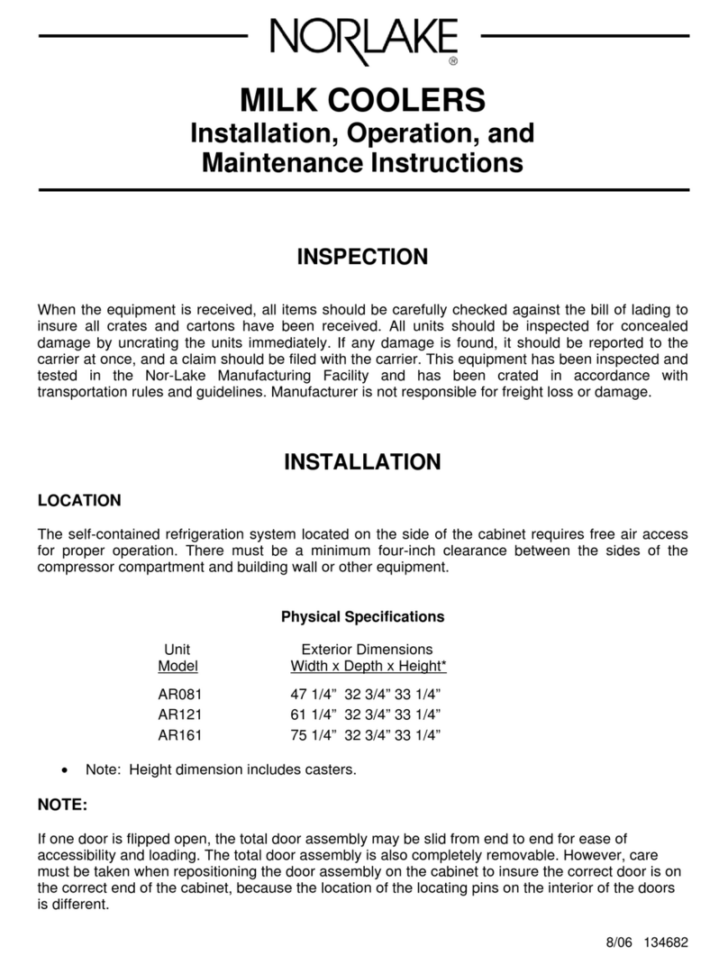 Norlake AR081 Installation, operation and maintenance instructions Norlake AR081 Installation, operation and maintenance instructions
