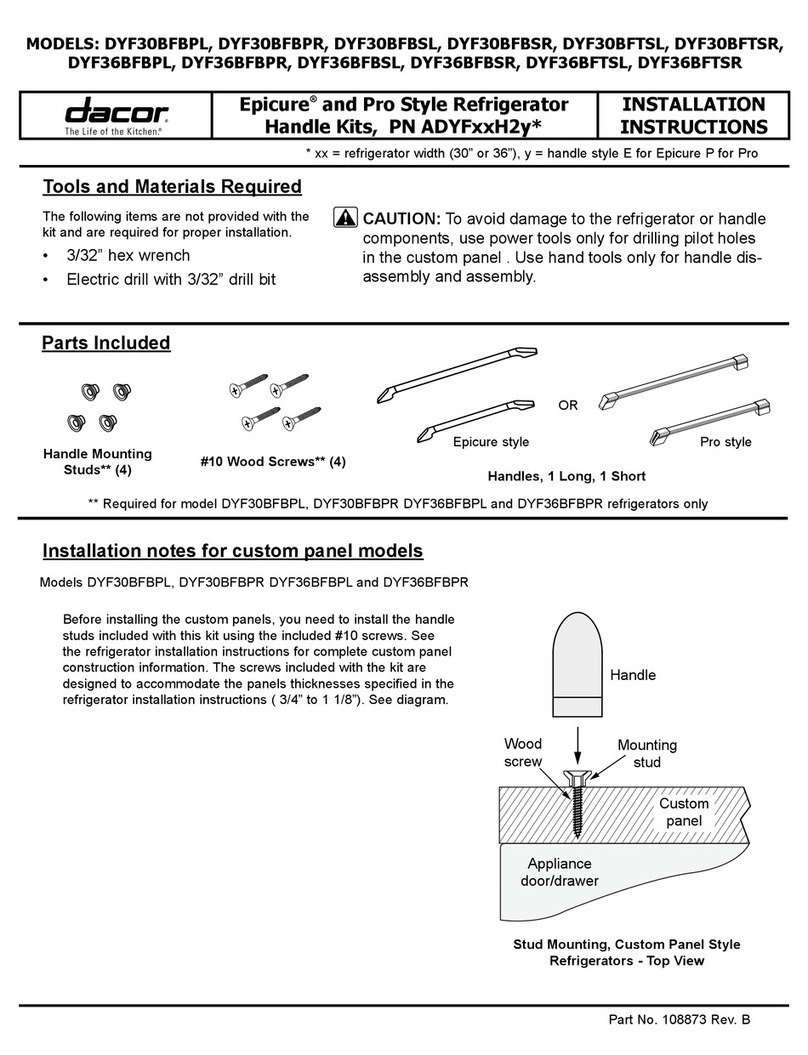 Dacor Discovery DYF30BFBPL installation instructions