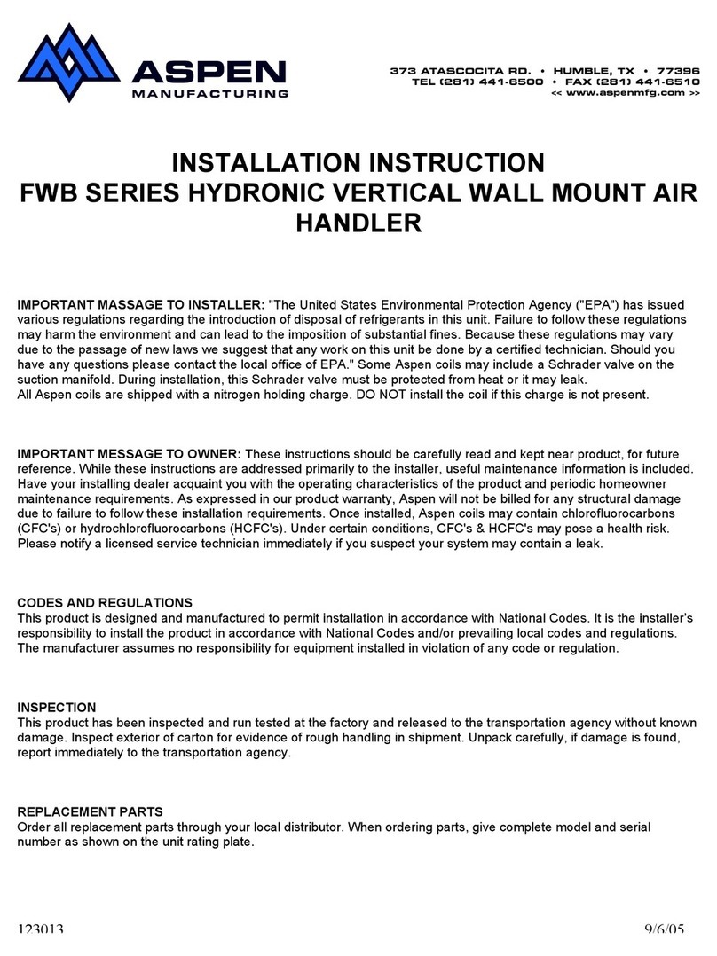 Aspen FWB SERIES User manual
