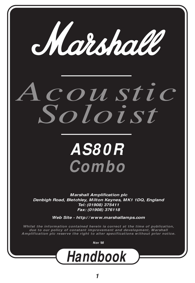Marshall Amplification Acoustic Soloist AS80R User manual Marshall Amplification Acoustic Soloist AS80R User manual
