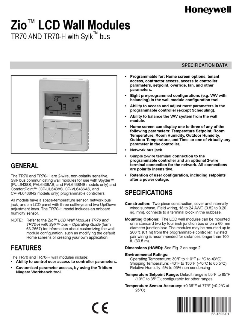 Honeywell Zio TR70 User manual
