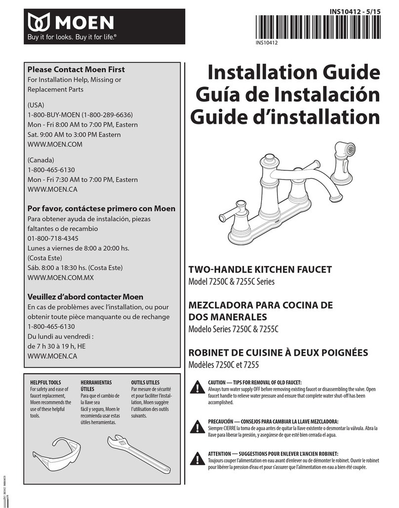 Moen 7250C Series Operating and maintenance instructions