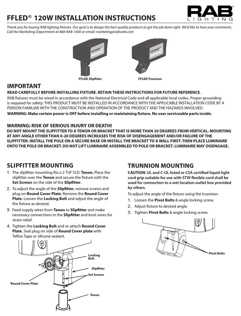 RAB Lighting FFLED Slipfitter Service manual