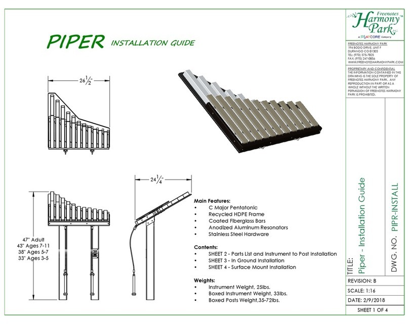 Freenotes Harmony Park Piper Operating and maintenance instructions