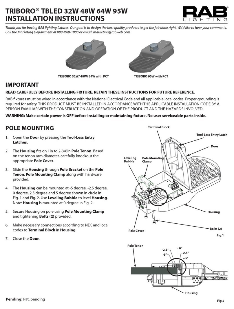 RAB Lighting TRIBORO TBLED Service manual