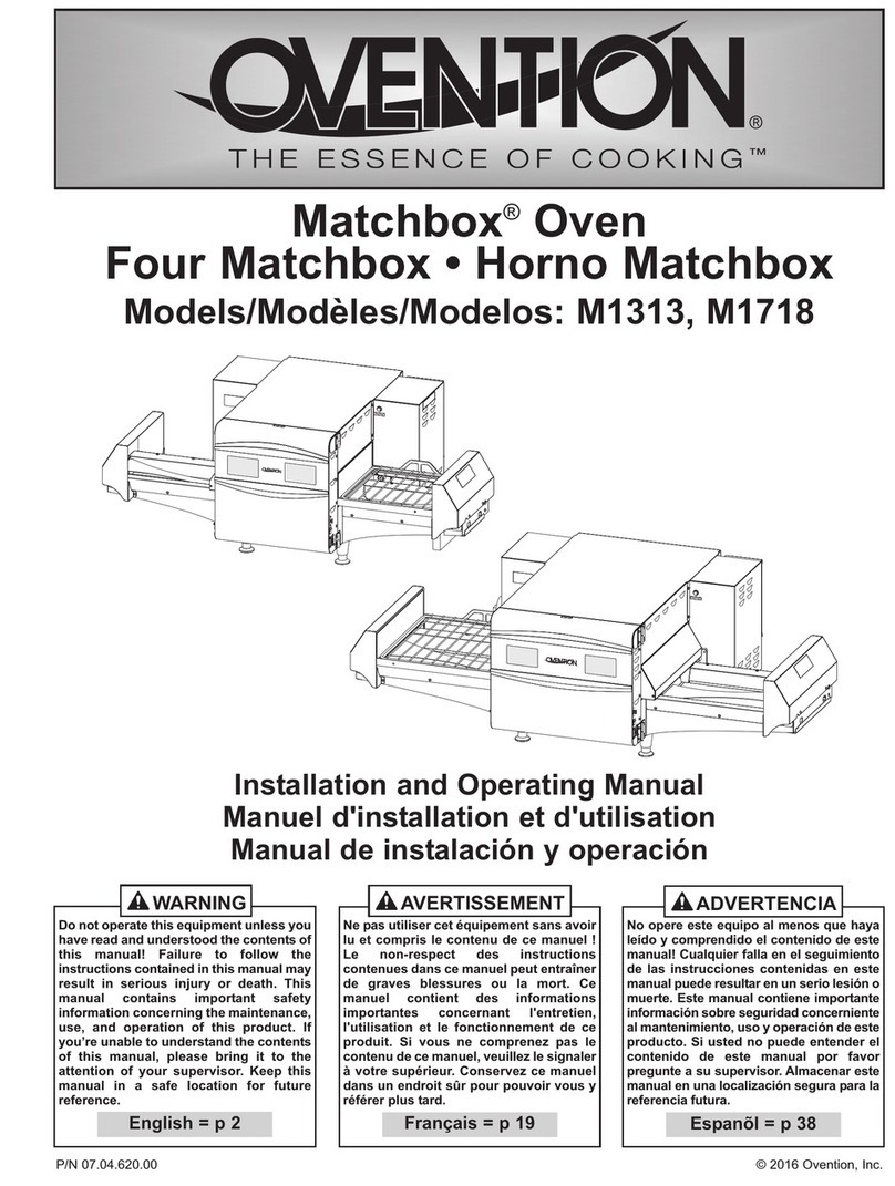 Ovention Matchbox M1313 Installation and operating manual