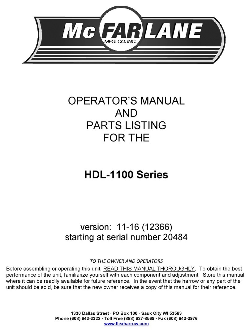 McFarlane HDL-1100 Series Operator's manual and parts list