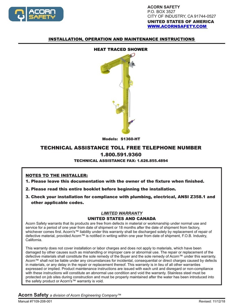 Acorn Safety S1360-HT Installation, operation and maintenance instructions