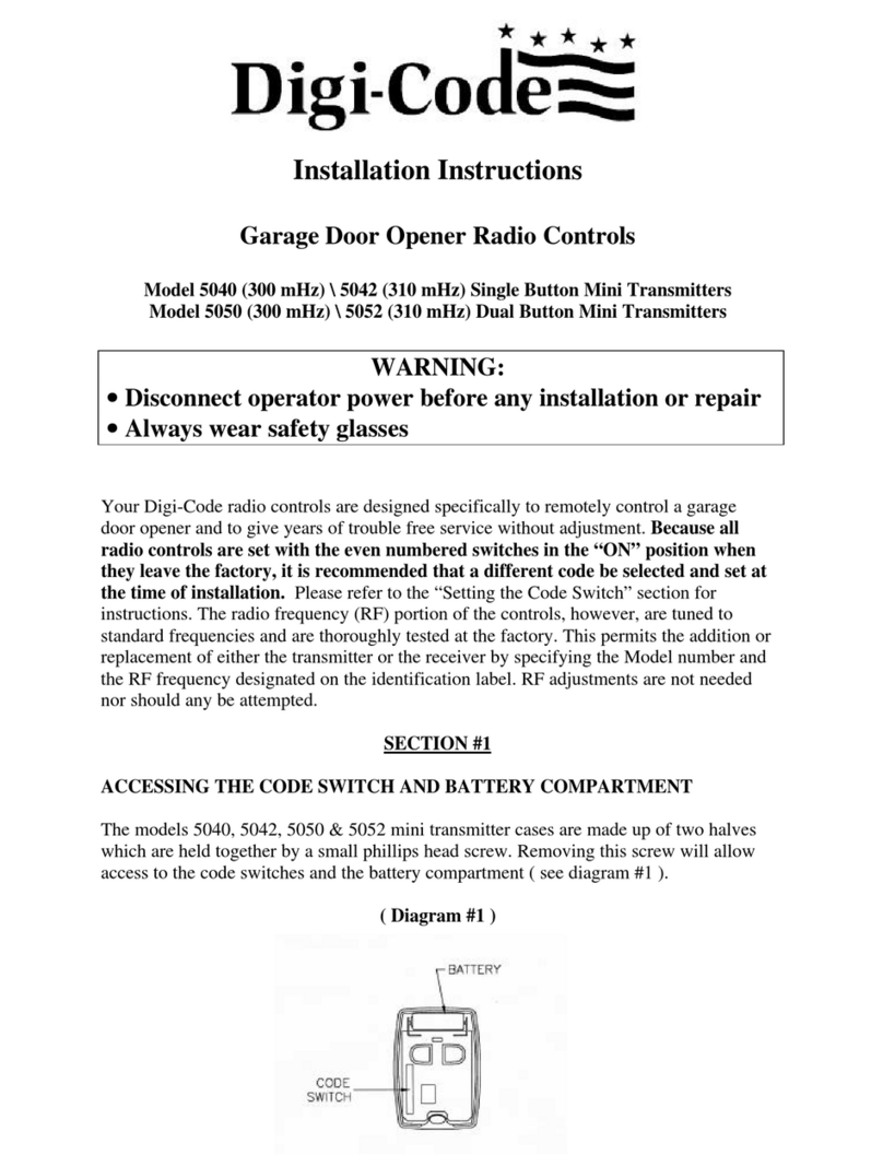 Digi-Code 5040 Installation instructions manual
