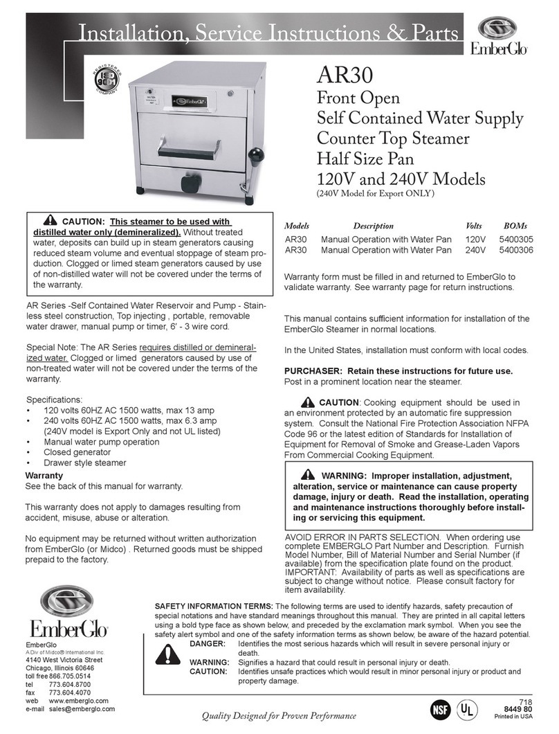 EmberGlo AR30 Operating instructions