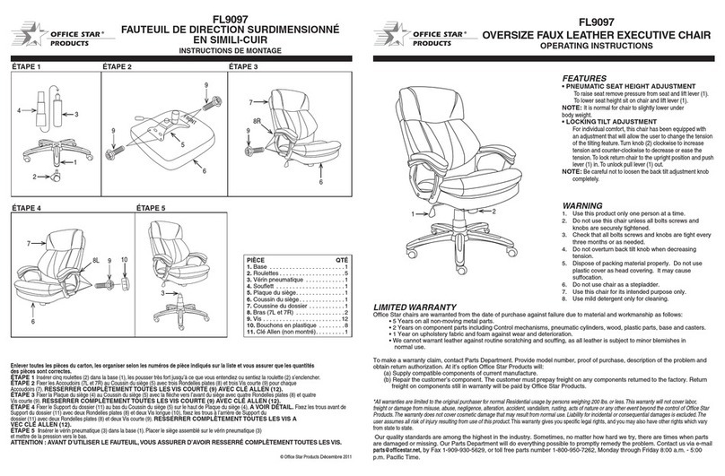 Office Star Products FL9097 Assembly instructions