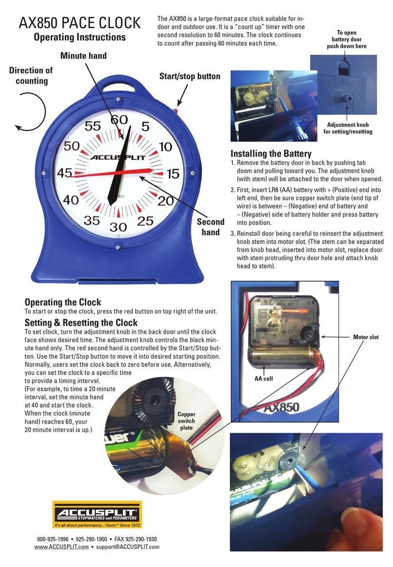 Accusplit AX850 operating instructions