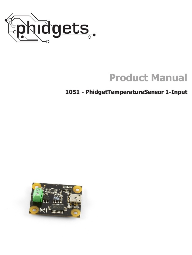 Phidgets PhidgetTemperatureSensor 1-Input User's product manual