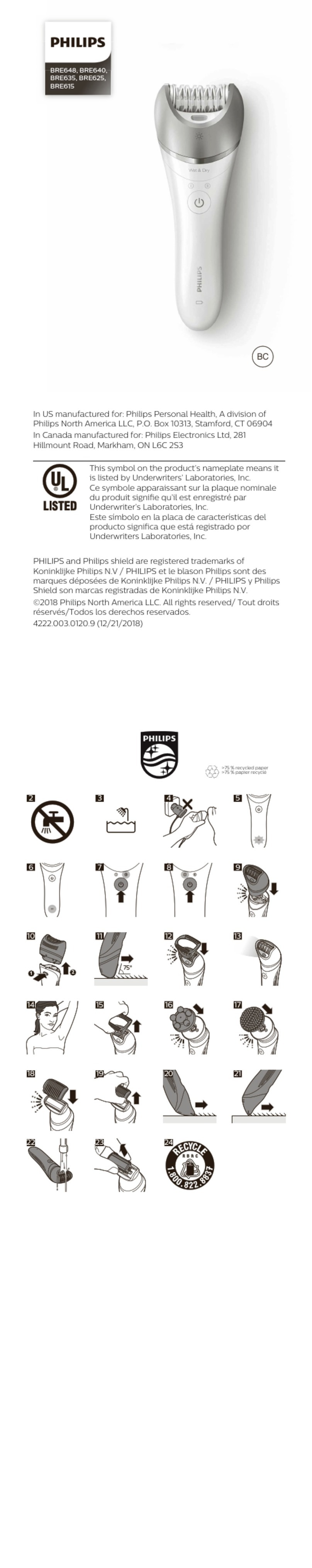 Philips BRE648 User manual