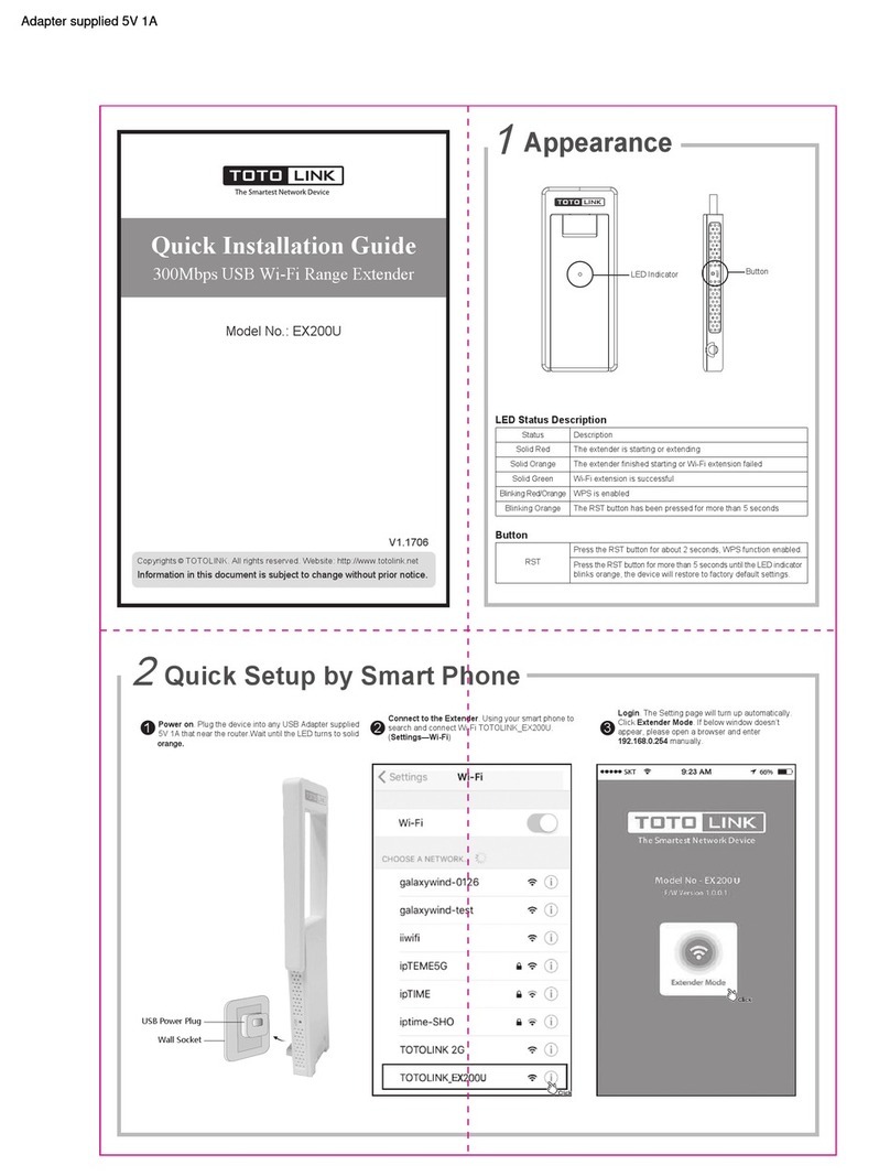 Toto Link EX200U Quick installation guide