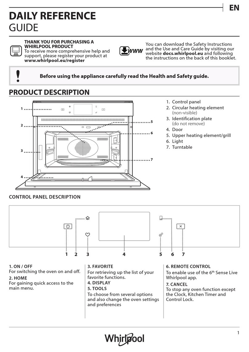 Whirlpool W Collection  series Installation and operation manual