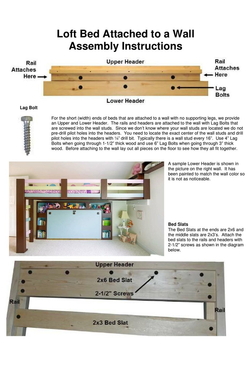 College Bed Lofts Loft Bed Attached to a Wall User manual College Bed Lofts Loft Bed Attached to a Wall User manual