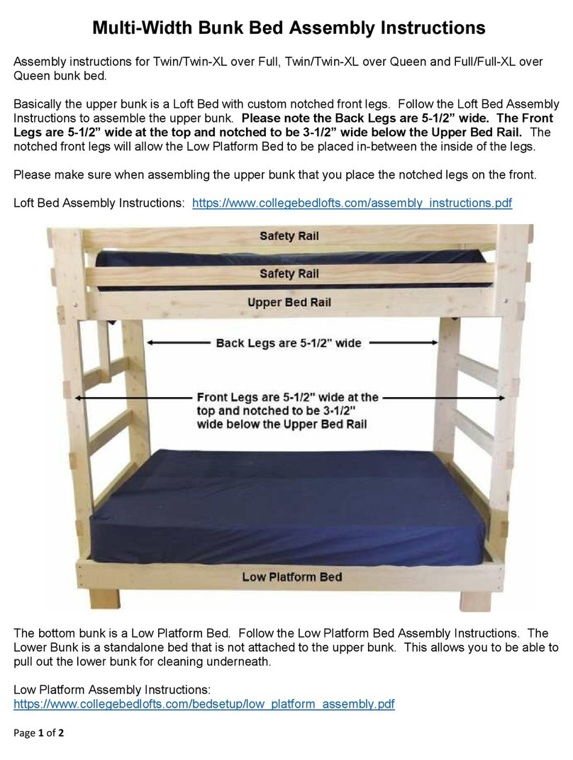 College Bed Lofts Multi-Width Bunk Bed User manual College Bed Lofts Multi-Width Bunk Bed User manual