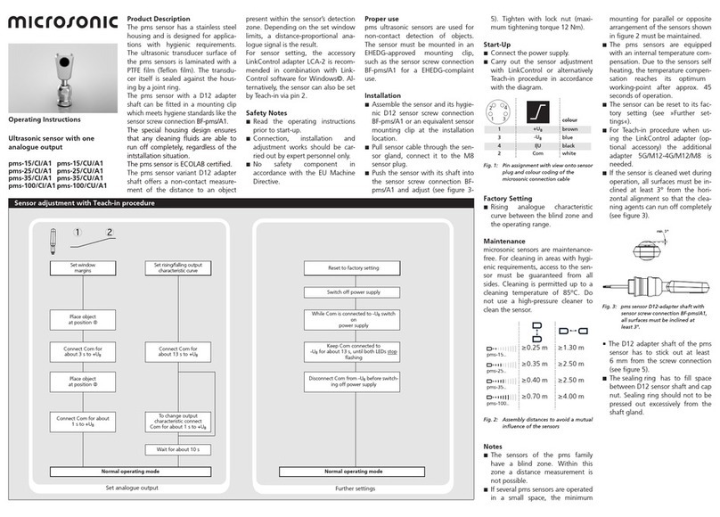 Microsonic pms-15/CI/A1 operating instructions