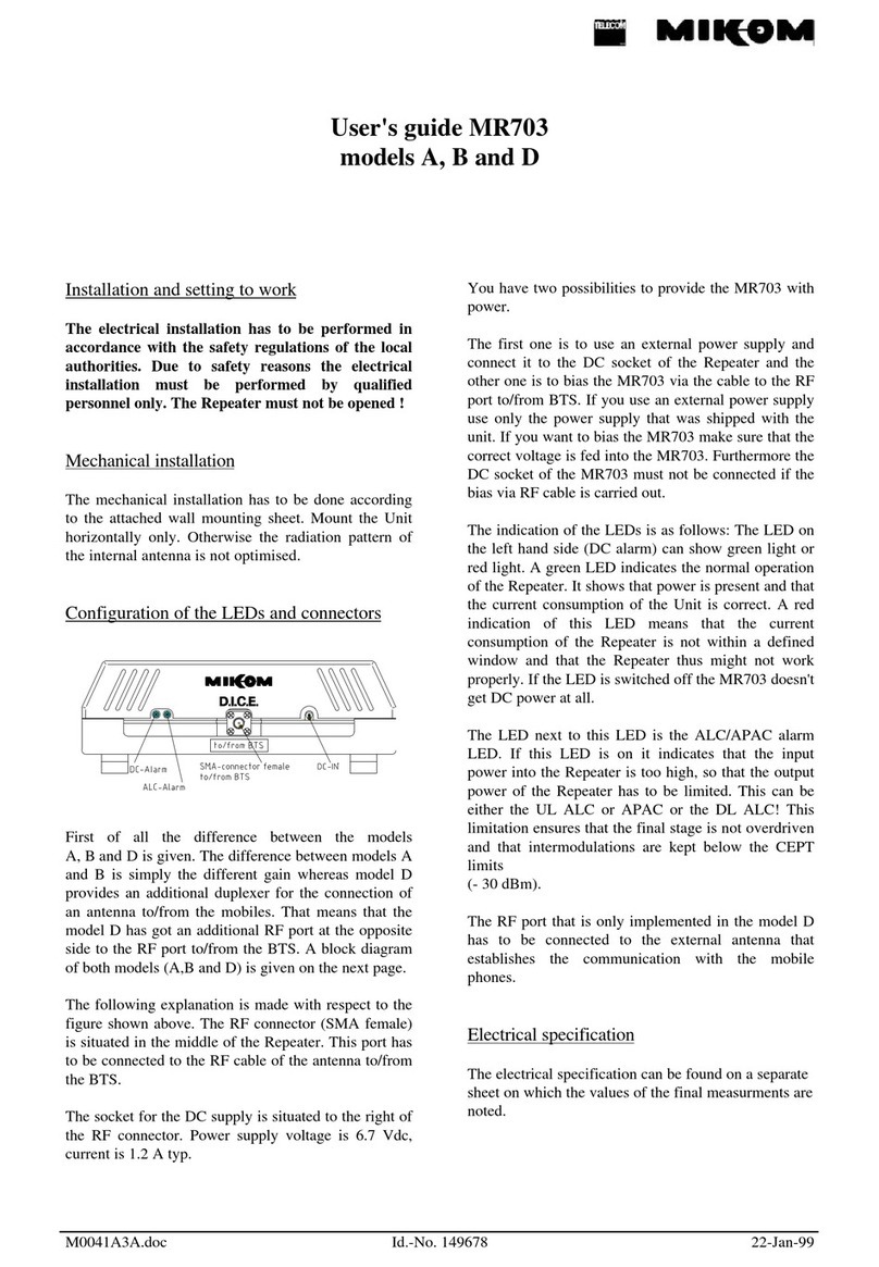 MIKOM MR703A User manual