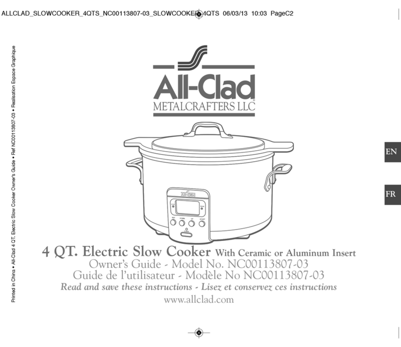 all-clad NC00113807-03 owner's guide