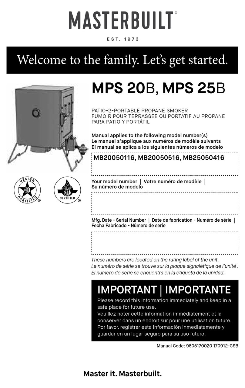 Masterbuilt MPS 20B User manual