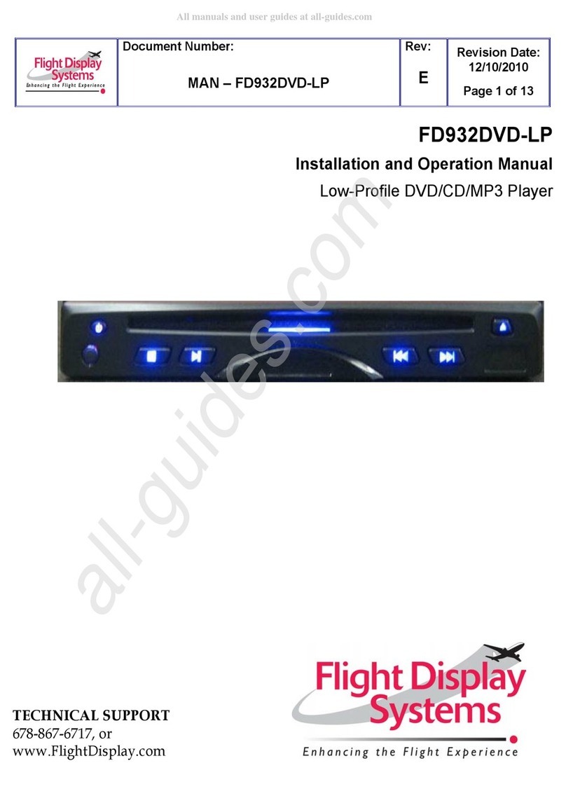 Flight Display Systems FD932DVD-LP Owner's manual Flight Display Systems FD932DVD-LP Owner's manual