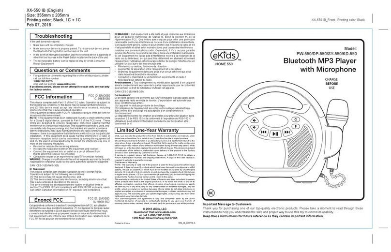eKids iHOME 550 manual