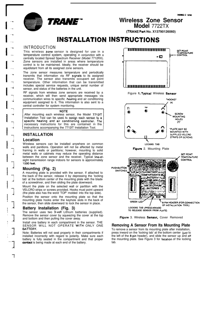 Trane 7722TX User manual