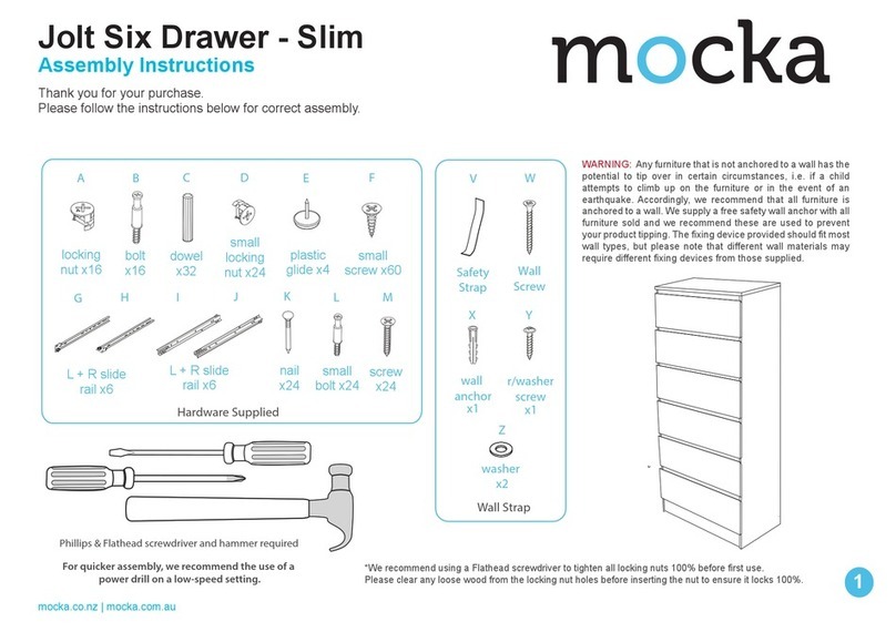 Mocka Jolt Six Drawer - Slim Assembly instructions Mocka Jolt Six Drawer - Slim Assembly instructions