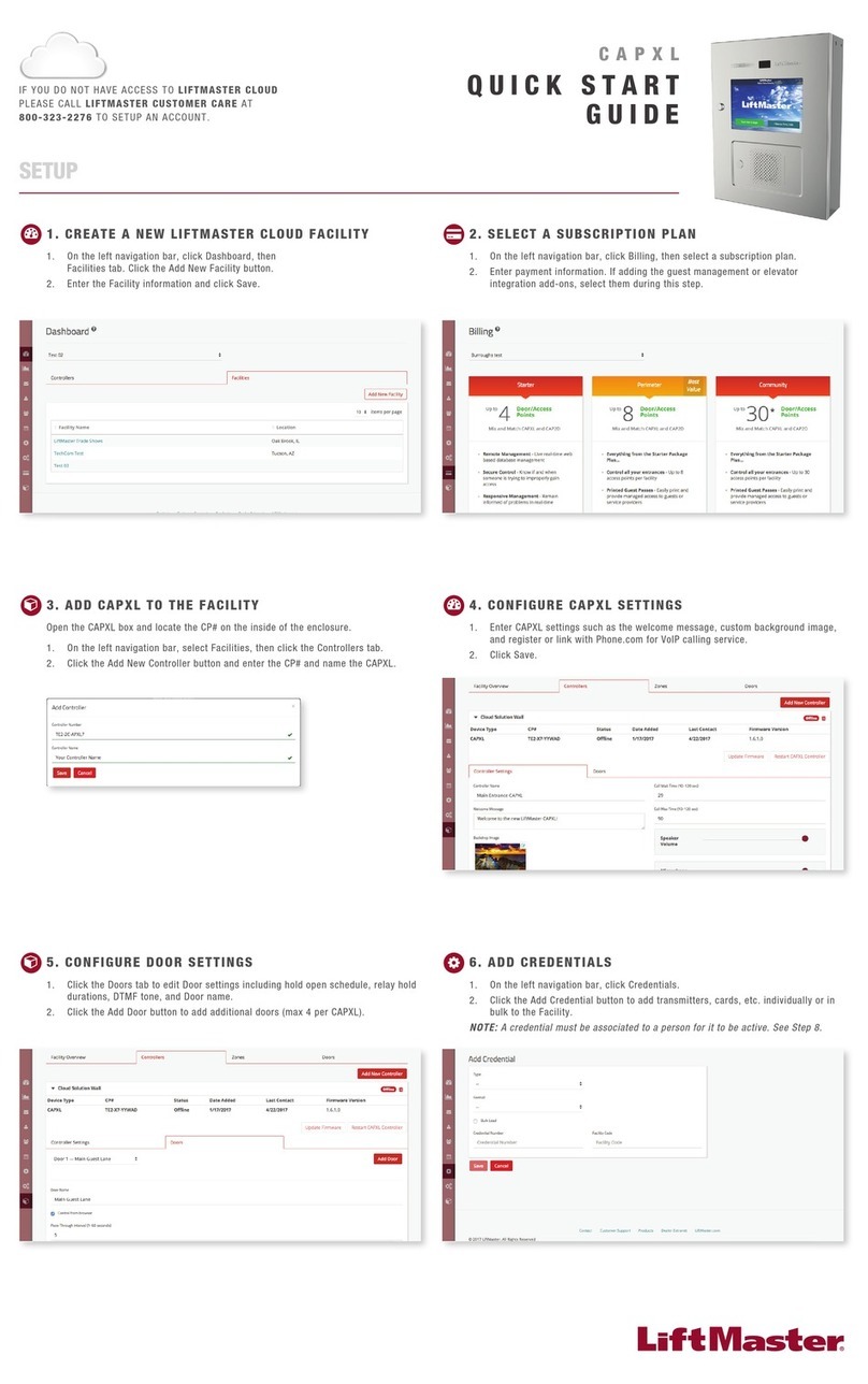 Chamberlain CAPXL Quick start guides