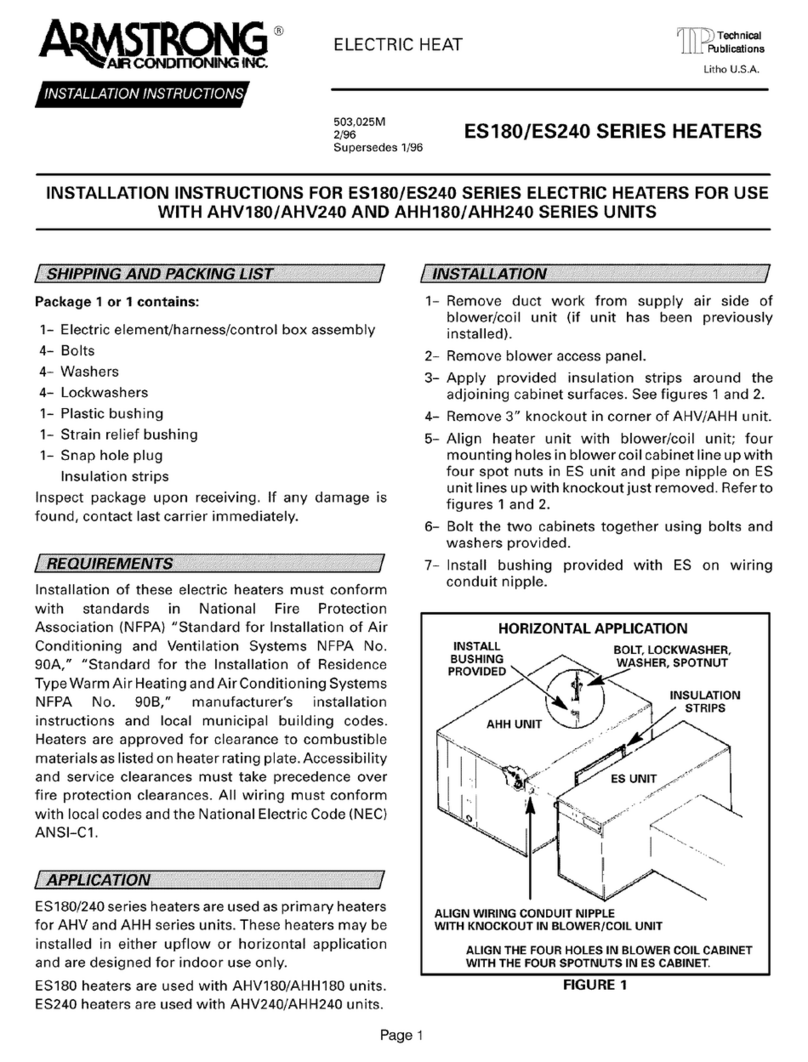 Armstrong ES180 SERIES installation instructions