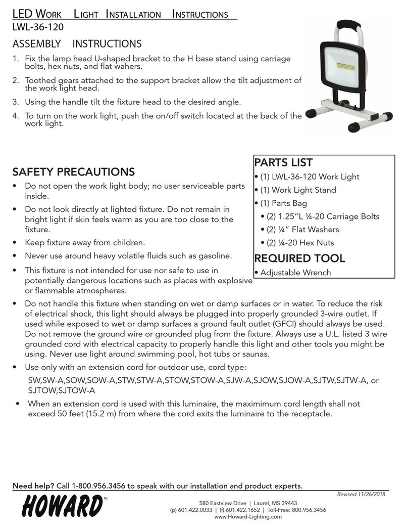 Howard LWL-36-120 Installation instructions manual