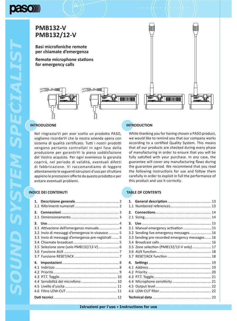 Paso PMB132-V Instructions for use
