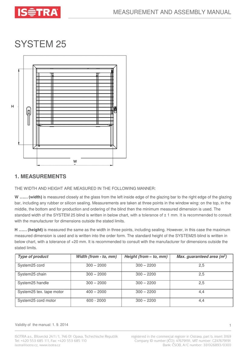Isotra SYSTEM 25 MEASUREMENT AND ASSEMBLY MANUAL