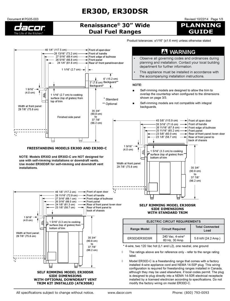Dacor ER30D Technical manual