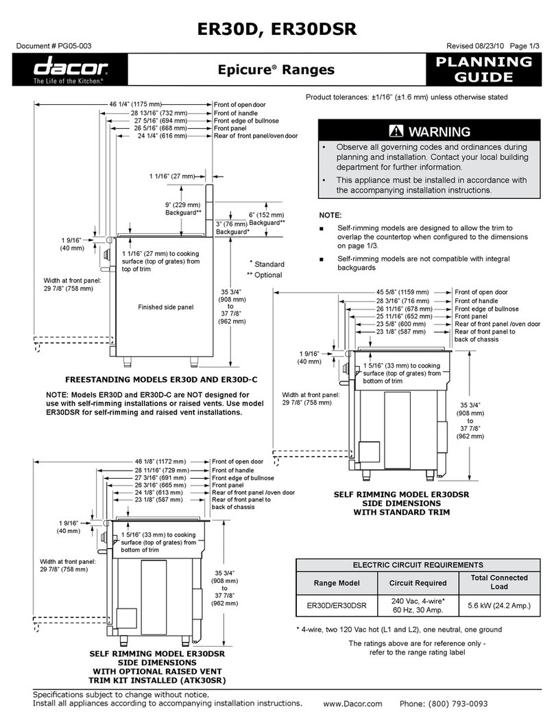 Dacor ER30D Technical manual