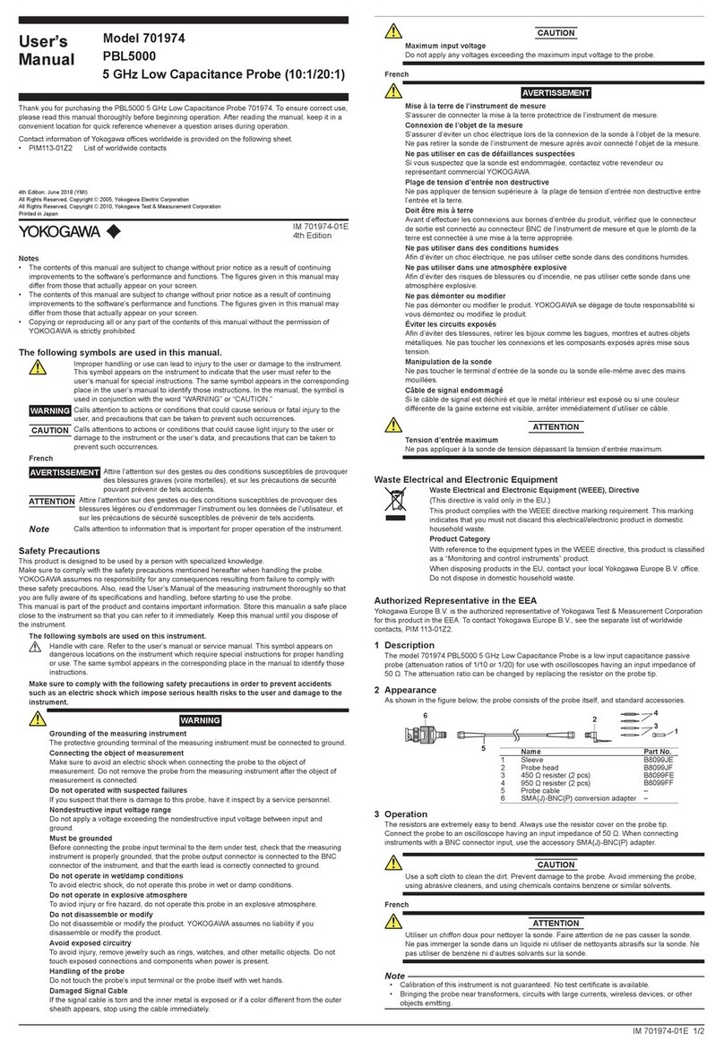 YOKOGAWA PBL5000 User manual