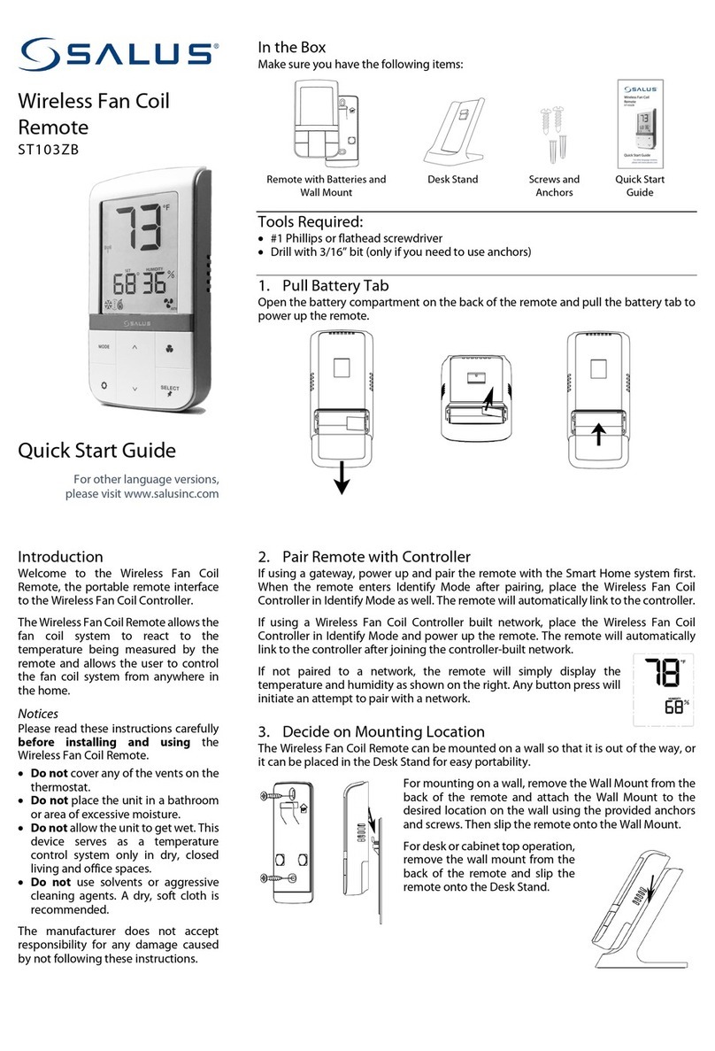 Salus ST103ZB quick start guide