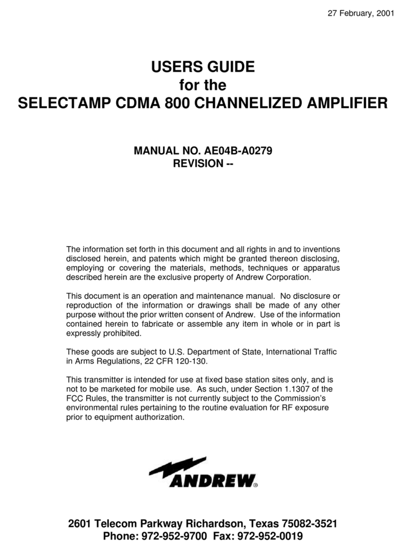 Andrew SelectAmp CDMA 800 User manual