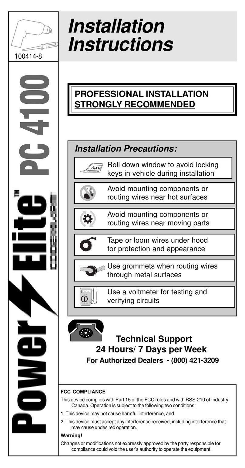 Code Alarm Power Elite PC 4100 User manual