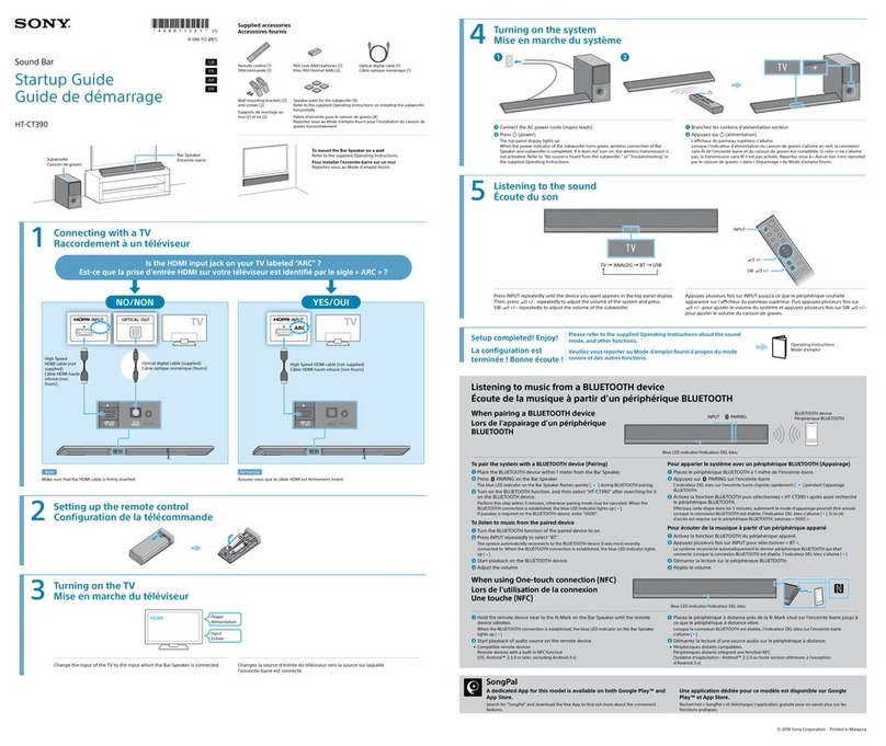 Sony HT-CT390 User guide Sony HT-CT390 User guide