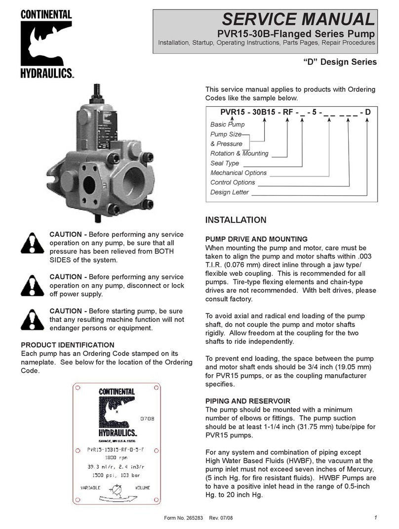 Continental Hydraulics PVR15-30B-Flanged Series Service manual