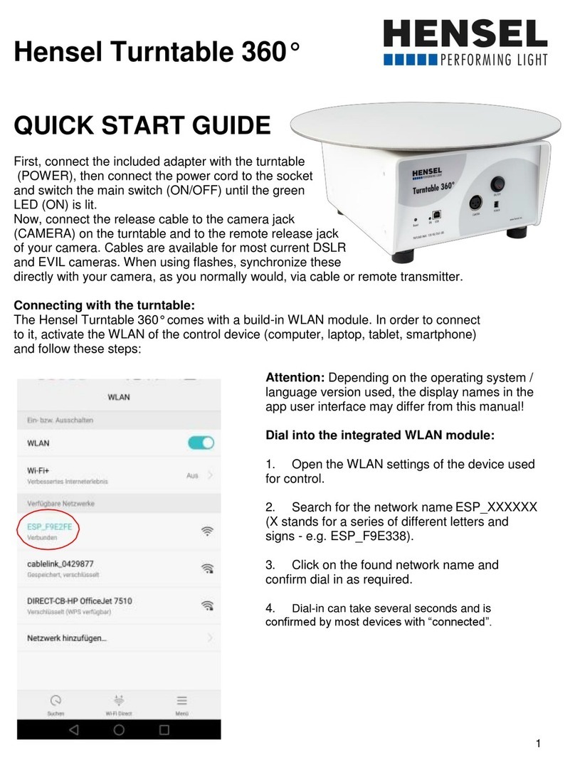Hensel Turntable 360 quick start guide